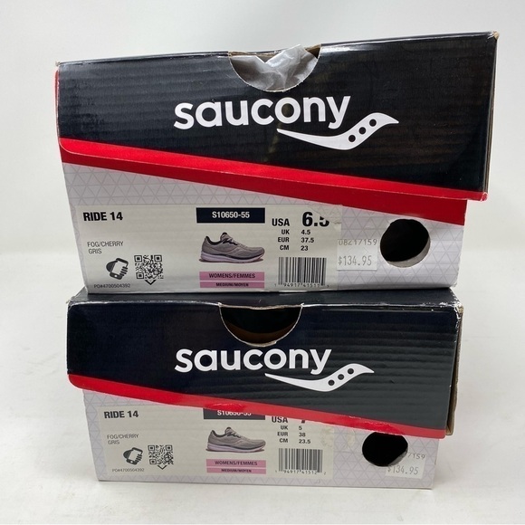 Saucony Ride 14 Women's Running Shoes Fog, Cherry - Picture 7 of 8